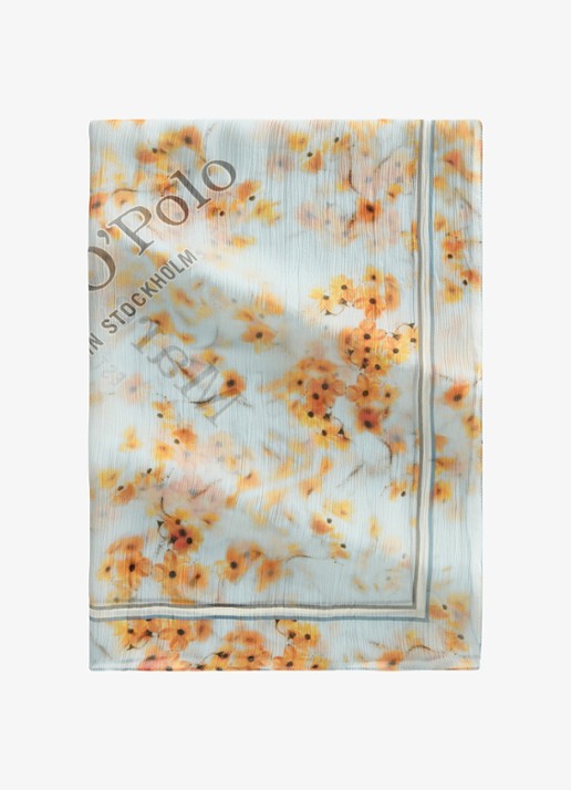 Marc O'Polo Sjaal met print - voorkant bright blue-5138 / blauw