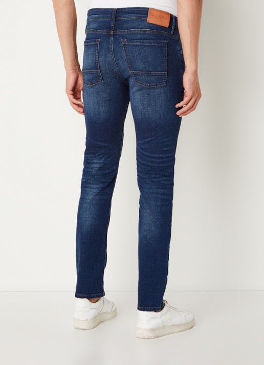 Marc O'Polo Skinny fit jeans met donkere wassing - achterkant indigo