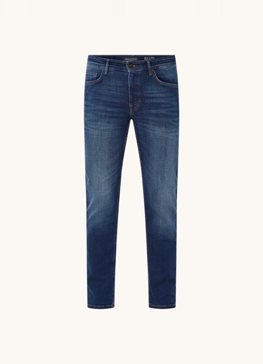 Marc O'Polo Skinny fit jeans met donkere wassing - voorkant 4 indigo