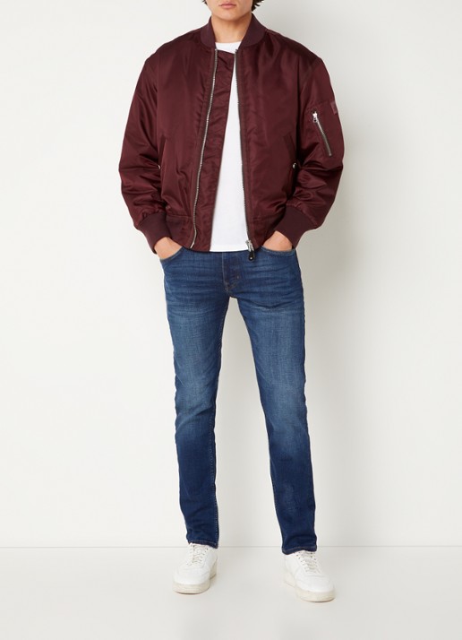 Marc O'Polo Skinny fit jeans met donkere wassing - voorkant 5 indigo
