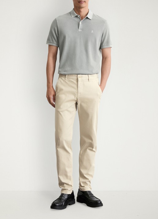 Marc O'Polo Stig shaped fit chino met stretch - voorkant 5 lichtgrijs