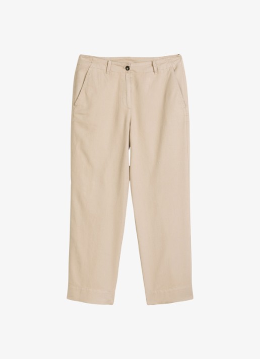 Marc O'Polo Straight fit broek in lyocell blend - voorkant 4 beige