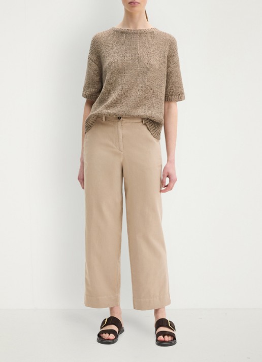 Marc O'Polo Straight fit broek in lyocell blend - voorkant 5 beige