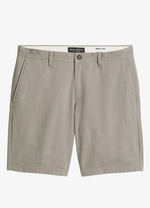 Marc O'Polo Straight fit korte broek met steekzakken - voorkant black 48-0140 / grijs