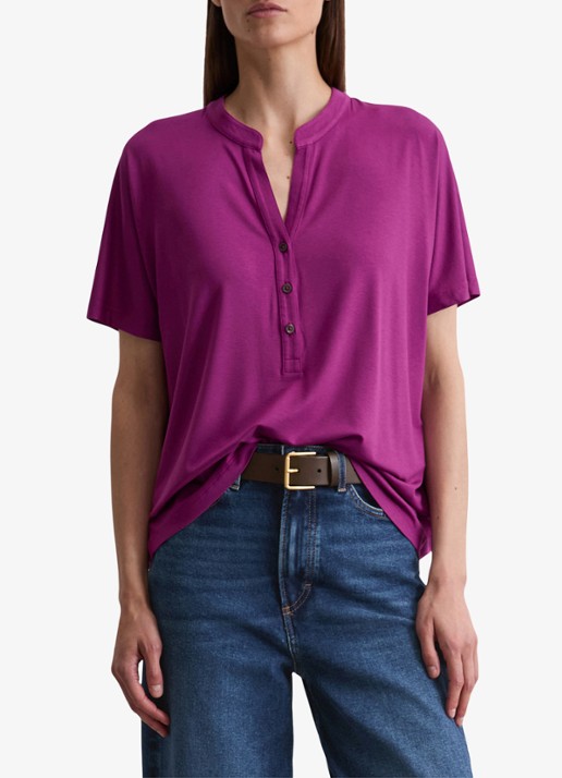 Marc O'Polo T-shirt met korte mouwen met knopen