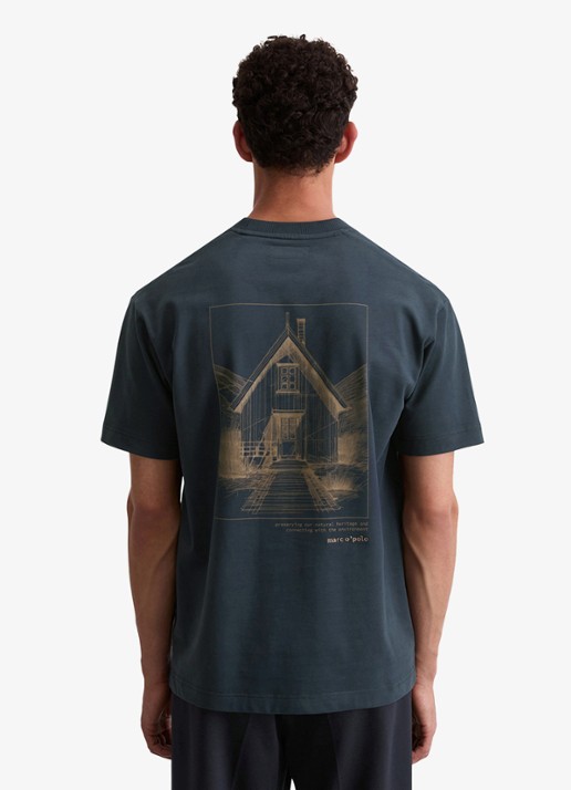 Marc O'Polo T-shirt met logo- en backprint