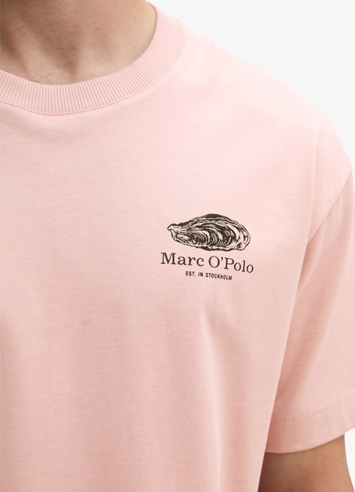 Marc O'Polo T-shirt met logo- en backprint - detail 5 roze