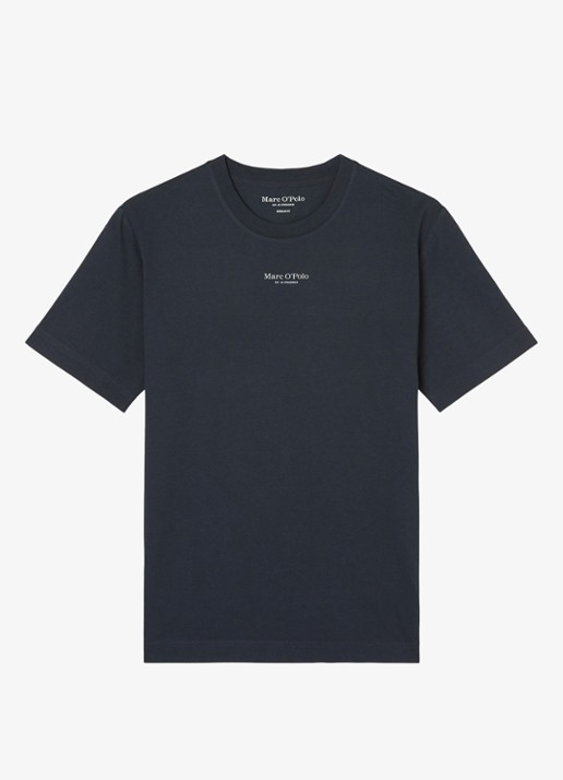 Marc O'Polo T-shirt met logo - voorkant 2 donkerblauw