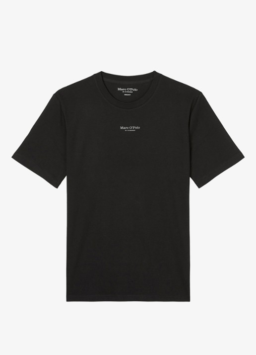 Marc O'Polo T-shirt met logo - voorkant zwart