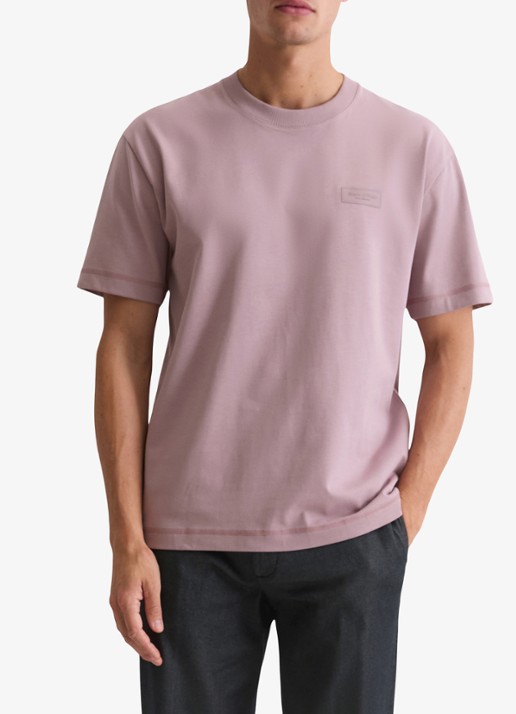 Marc O'Polo T-shirt met logo - detail 2 lichtroze