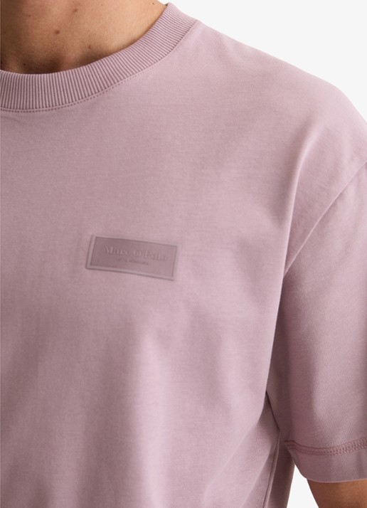 Marc O'Polo T-shirt met logo - detail 3 lichtroze