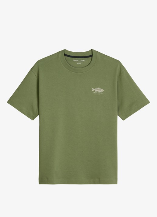 Marc O'Polo T-shirt met logo - voorkant sage green-3253 / groen
