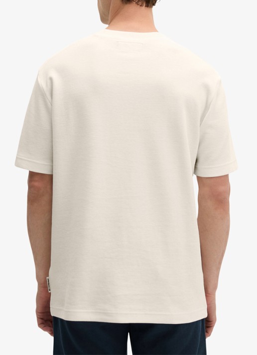 Marc O'Polo T-shirt met logo - achterkant silky white-1183 / wit