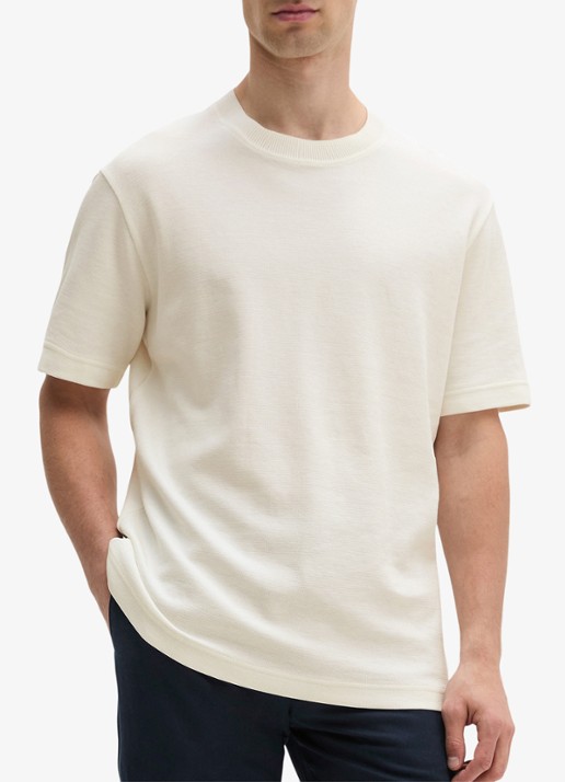 Marc O'Polo T-shirt met logo - detail 4 silky white-1183 / wit