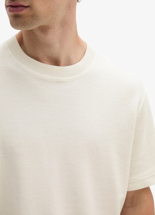 Marc O'Polo T-shirt met logo - detail 5 silky white-1183 / wit