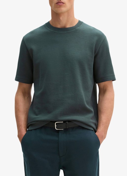 Marc O'Polo T-shirt met logo - detail mangrove-0362 / groen