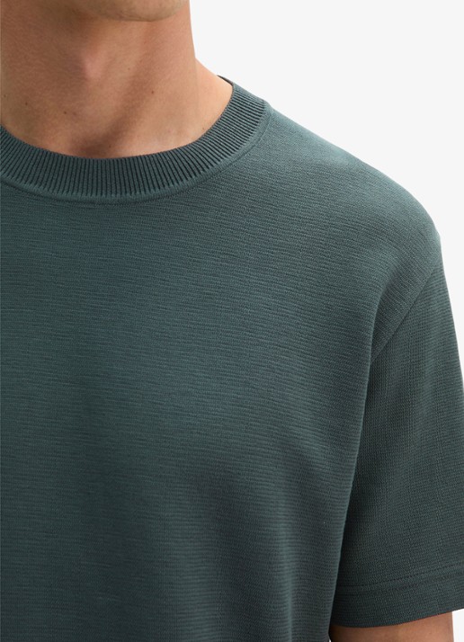 Marc O'Polo T-shirt met logo - detail 2 mangrove-0362 / groen
