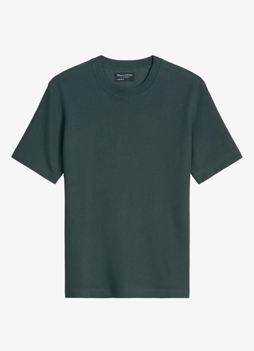 Marc O'Polo T-shirt met logo - voorkant 4 mangrove-0362 / groen