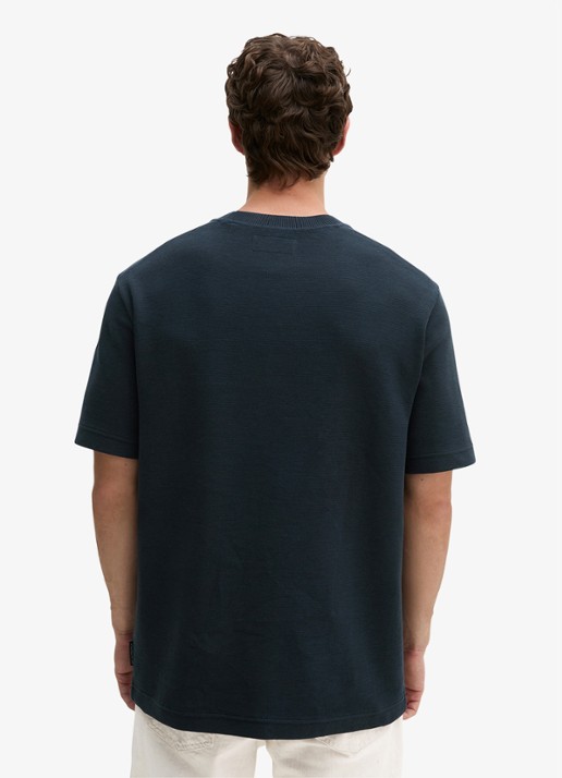 Marc O'Polo T-shirt met logo - achterkant dark navy-4131 / blauw