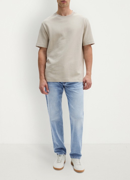 Marc O'Polo T-shirt met logo - voorkant 3 grey kit-0922 / grijs