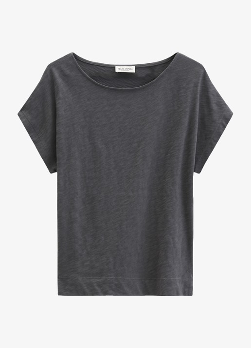 Marc O'Polo T-shirt met logoborduring - voorkant oxide grey-0364 / grijs