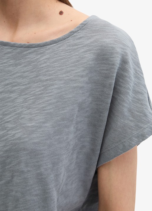Marc O'Polo T-shirt met logoborduring - detail 3 quiet sea-0639 / blauw