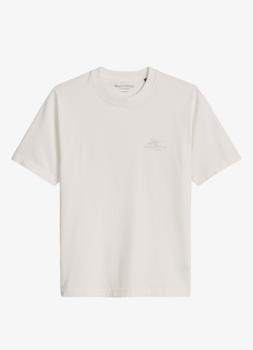 Marc O'Polo T-shirt met logoprint - voorkant 3 silky white-1183 / wit