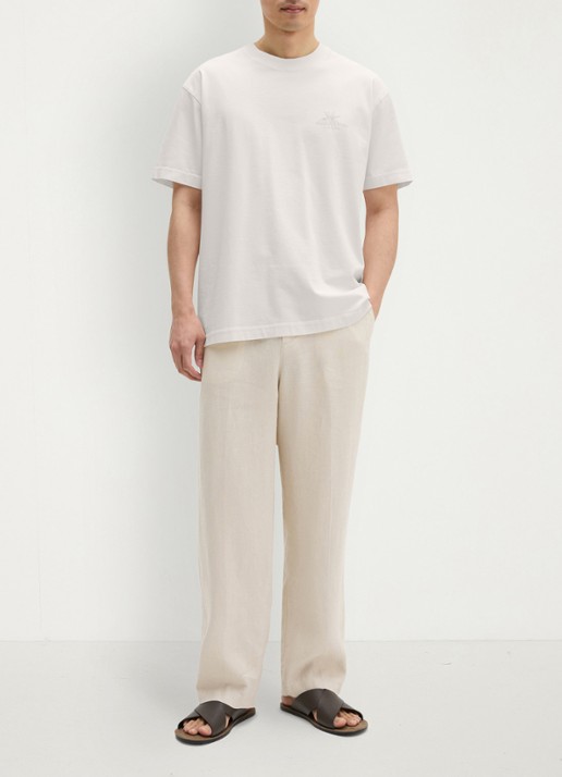 Marc O'Polo T-shirt met logoprint - voorkant 4 silky white-1183 / wit