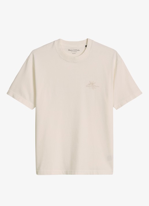 Marc O'Polo T-shirt met logoprint - voorkant 5 silky white-1183 / wit