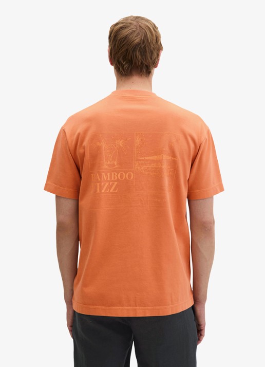 Marc O'Polo T-shirt met logoprint - achterkant faded coral-1738 / bruin