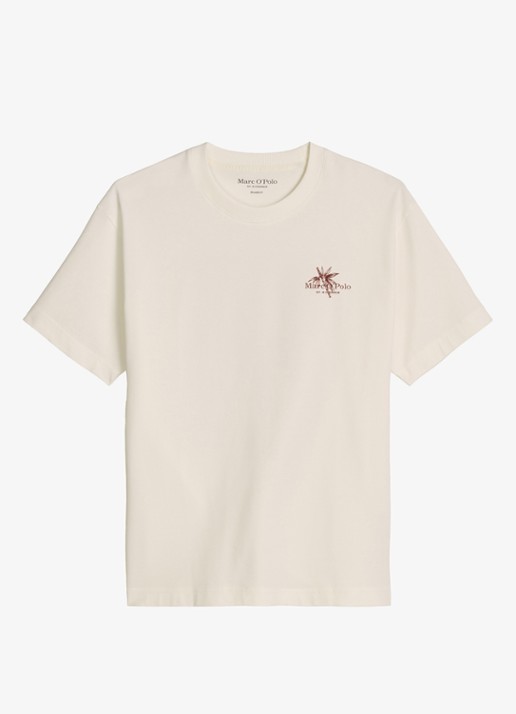 Marc O'Polo T-shirt met logoprint - voorkant 5 silky white-1183 / wit