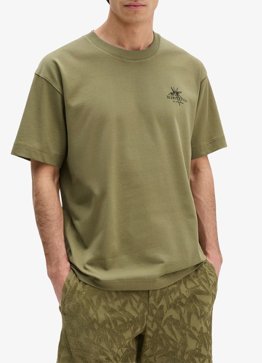 Marc O'Polo T-shirt met logoprint - detail 2 fresh seaweed-2945 / groen