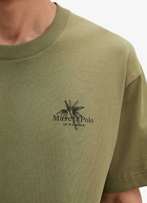 Marc O'Polo T-shirt met logoprint - detail 3 fresh seaweed-2945 / groen