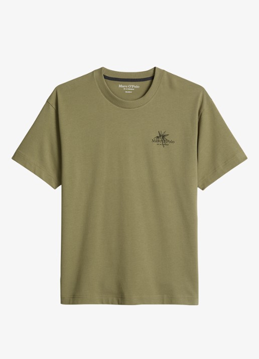 Marc O'Polo T-shirt met logoprint - voorkant 4 fresh seaweed-2945 / groen