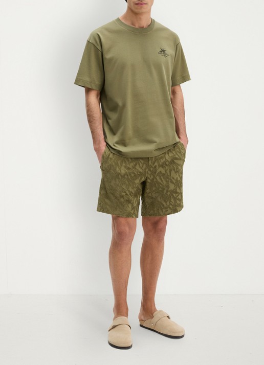 Marc O'Polo T-shirt met logoprint - voorkant 5 fresh seaweed-2945 / groen