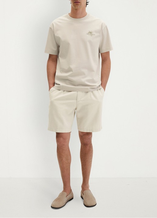 Marc O'Polo T-shirt met logoprint - voorkant 2 grey silk-0924 / grijs