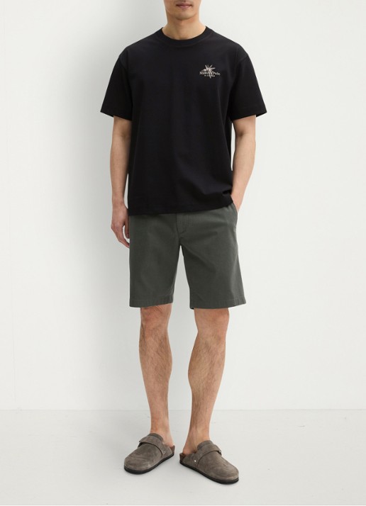 Marc O'Polo T-shirt met logoprint - voorkant 3 black-0001 / zwart