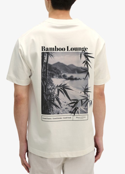 Marc O'Polo T-shirt met logoprint - achterkant silky white-1183 / wit