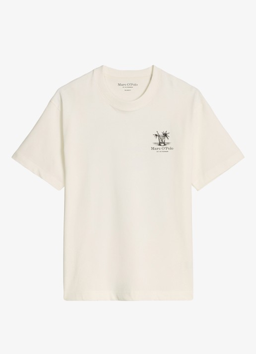 Marc O'Polo T-shirt met logoprint - voorkant 2 silky white-1183 / wit