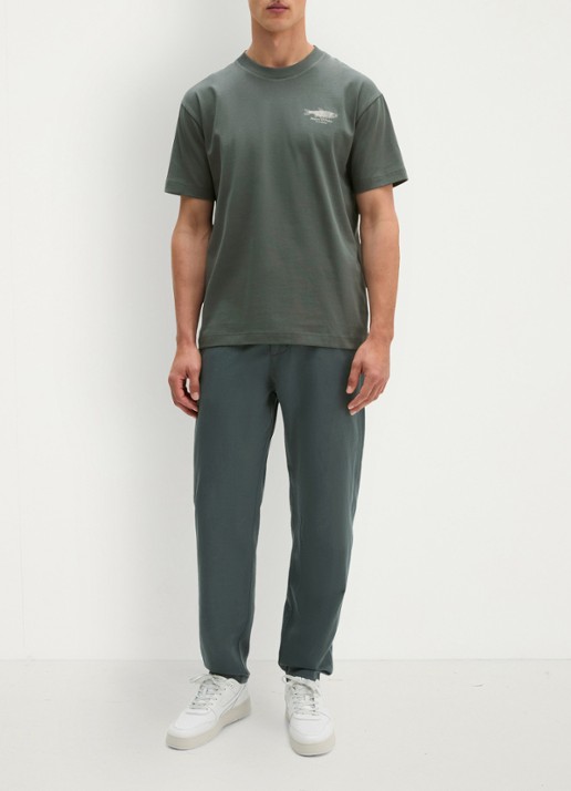 Marc O'Polo T-shirt met print - voorkant 4 mangrove-0362 / groen