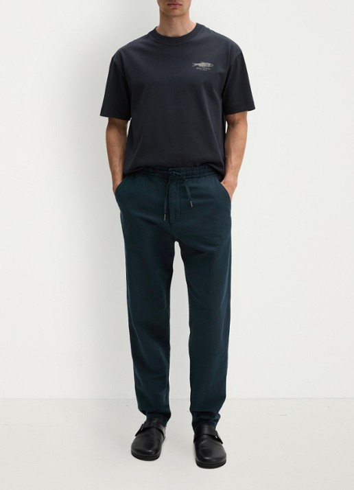 Marc O'Polo T-shirt met print - voorkant 5 dark navy-4131 / blauw