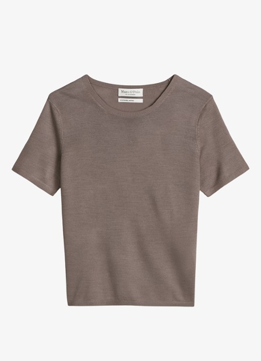 Marc O'Polo T-shirt met ronde hals - voorkant 3 bruin