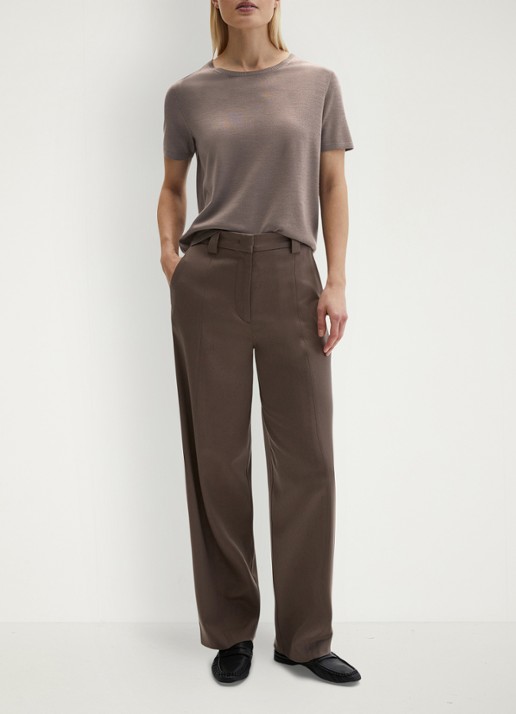 Marc O'Polo T-shirt met ronde hals - voorkant 4 bruin