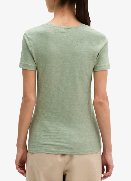 Marc O'Polo T-shirt met ronde hals - achterkant 2 lindegroen