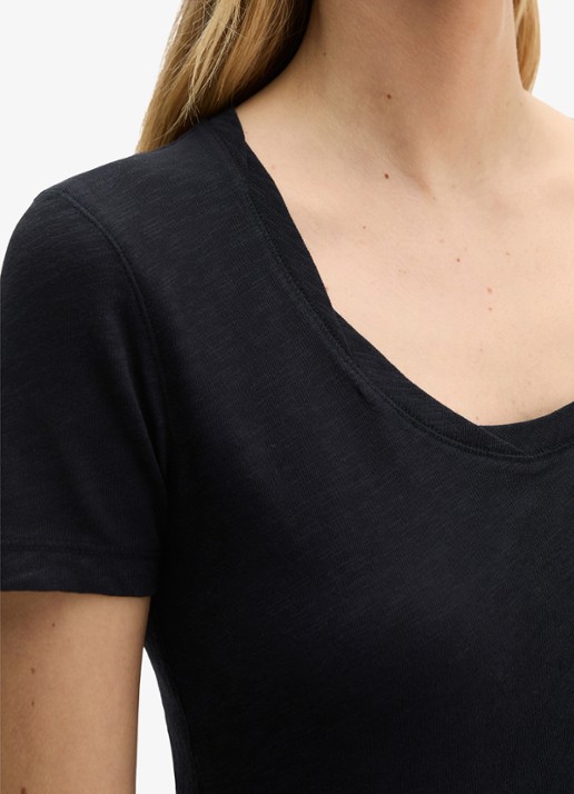 Marc O'Polo T-shirt met ronde hals - detail 2 donkerblauw
