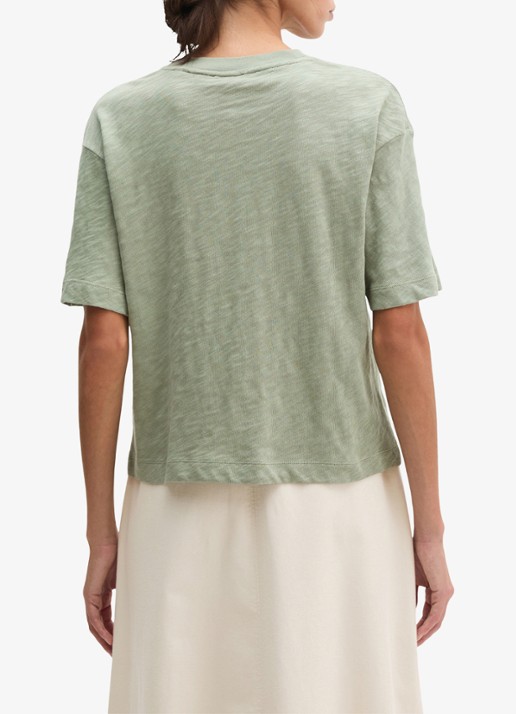 Marc O'Polo T-shirt met ronde hals - achterkant lindegroen
