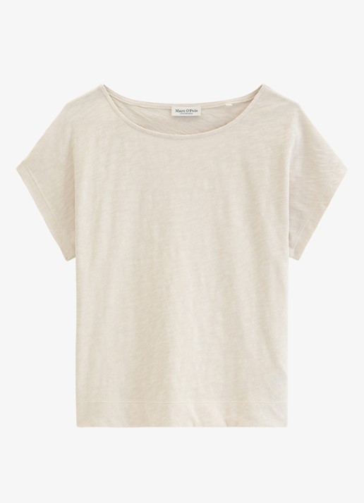 Marc O'Polo T-shirt met ronde hals - voorkant beige