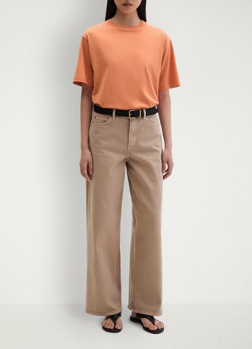 Marc O'Polo T-shirt met ronde hals - voorkant 3 warm orange-9326 / oranje