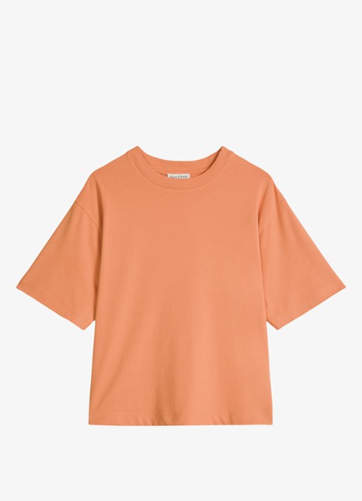 Marc O'Polo T-shirt met ronde hals - voorkant 4 warm orange-9326 / oranje