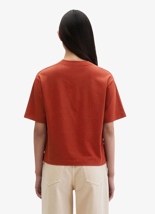 Marc O'Polo T-shirt met ronde hals - achterkant 3 tall poppy-6896 / paars